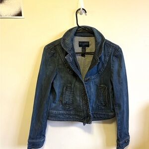 Banana Republic Factory Cropped Denim Jacket - Dark Wash - Size M